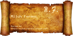 Milch Ferenc névjegykártya